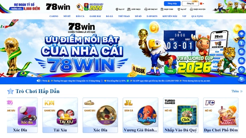 ƯU điểm nổi bật của nhà cái 78win